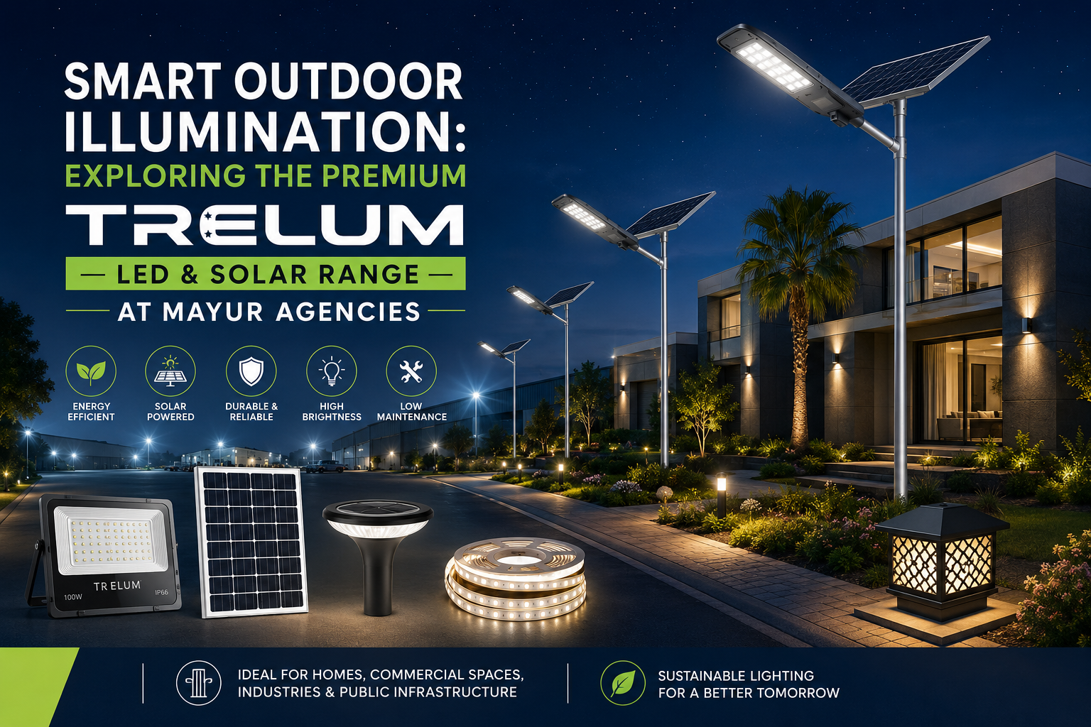 Smart Outdoor Illumination: Exploringthe Premium Trelum LED & SolarRange at Mayur Agencies